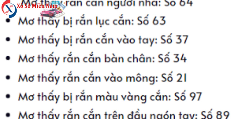 Những con số may mắn liên quan đến giấc mơ rắn cắn vào tay.